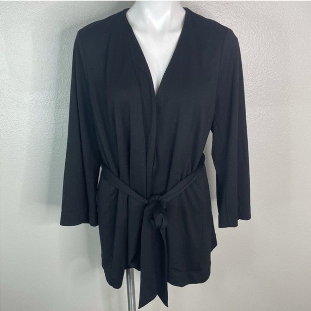 Lane Bryant Black Ponte Wrap Jacket With Belt Size 14/16 New